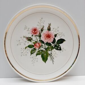 🍒  Hycroft Canada Medicine Hat Rose Flower 22k Gold China Collectible Plate (1)